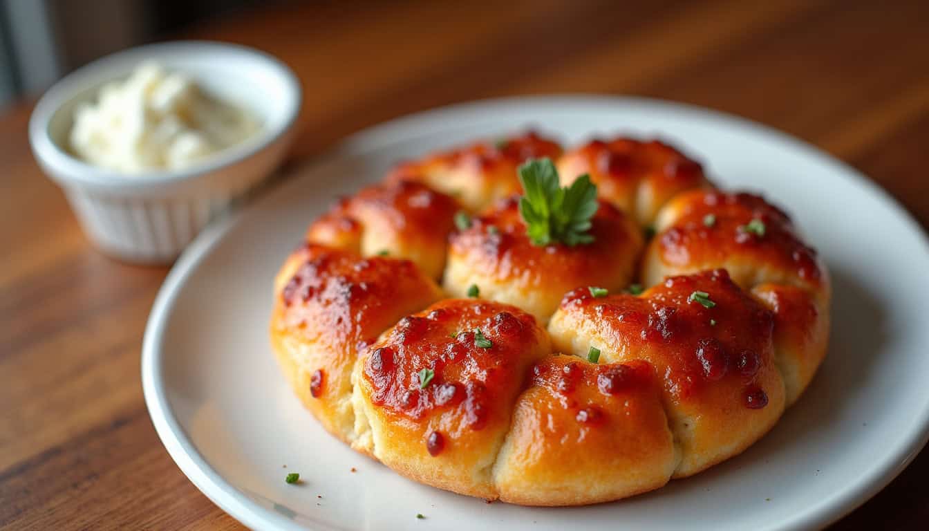 Pains Italiens croustillants avec fromage et herbes fraîches.