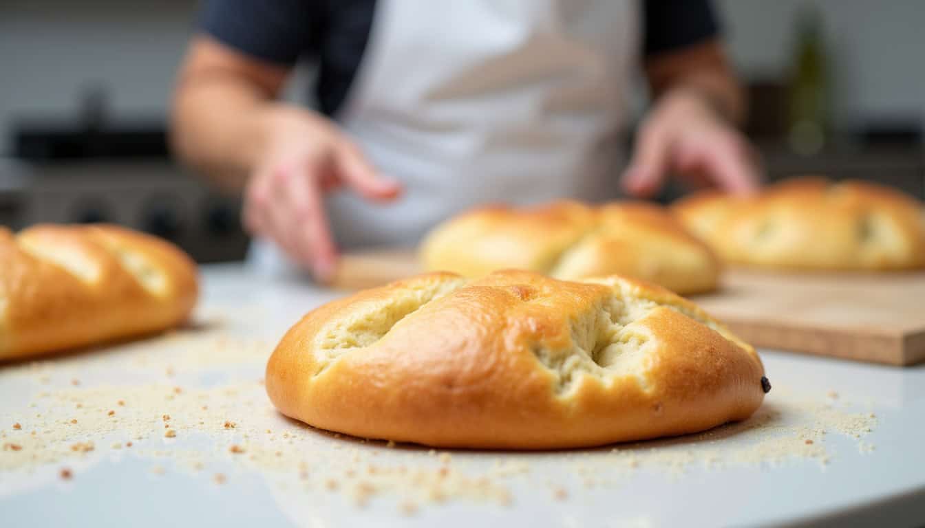 Façonnage des pains panini en forme d