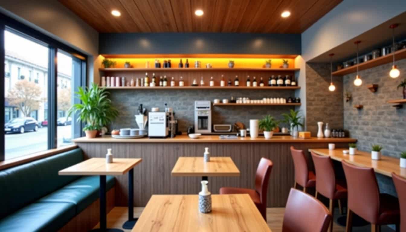 Intérieur du restaurant Hollyfood à Lille montrant une ambiance conviviale malgré un espace réduit