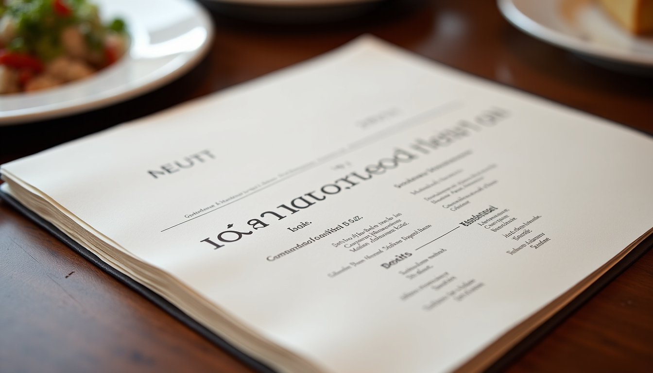 Menu affiché du restaurant Le P