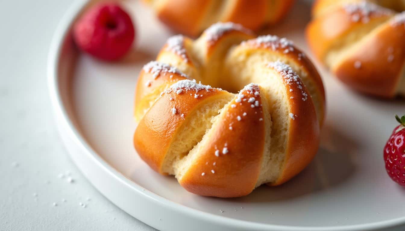 Gâteau couronne moelleux avec fraises, idéal pour dessert gourmand.