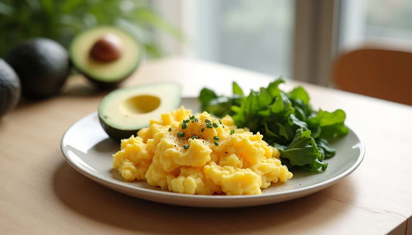 Œufs brouillés accompagnés d