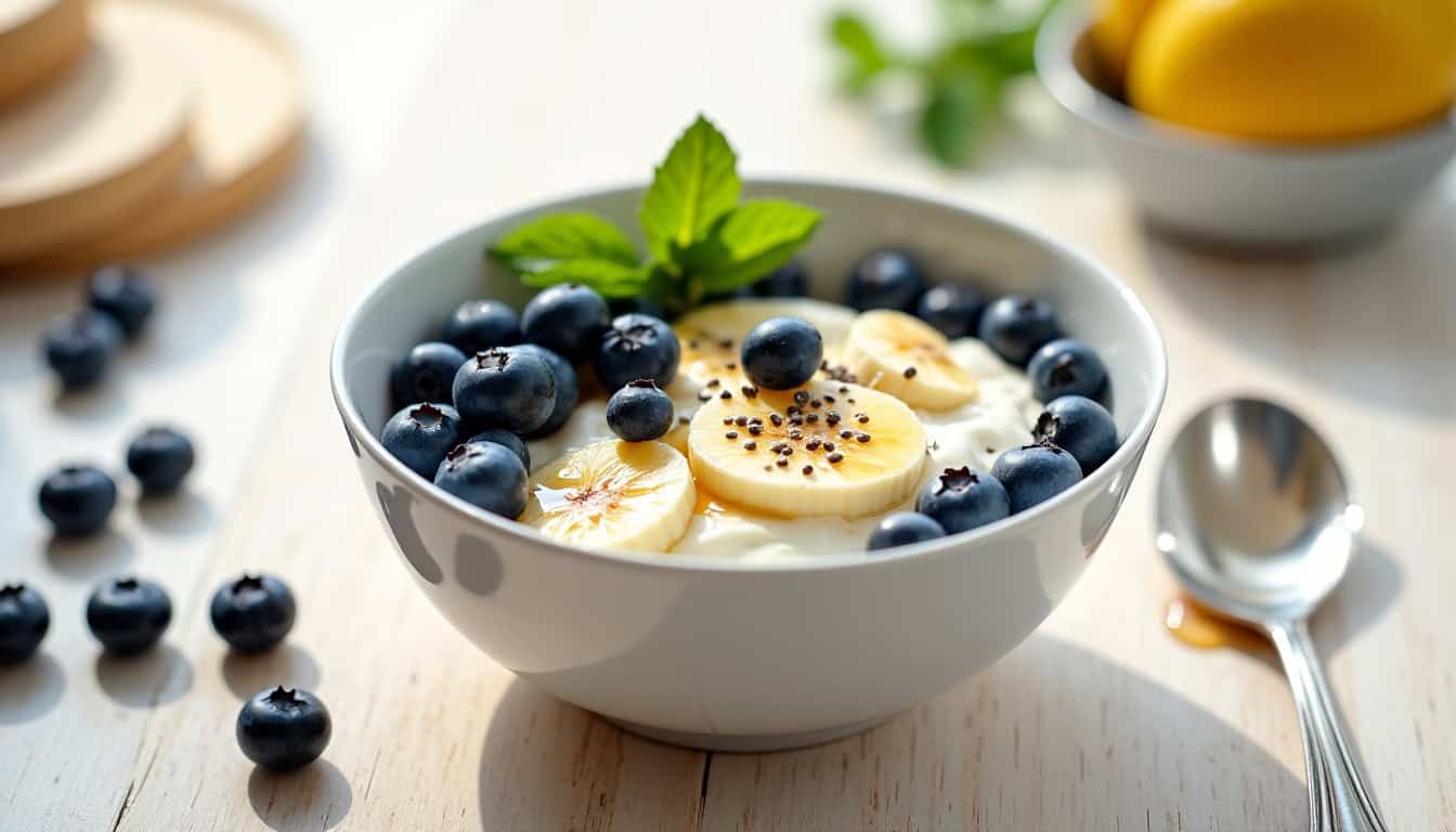 Petit-déjeuner healthy composé d