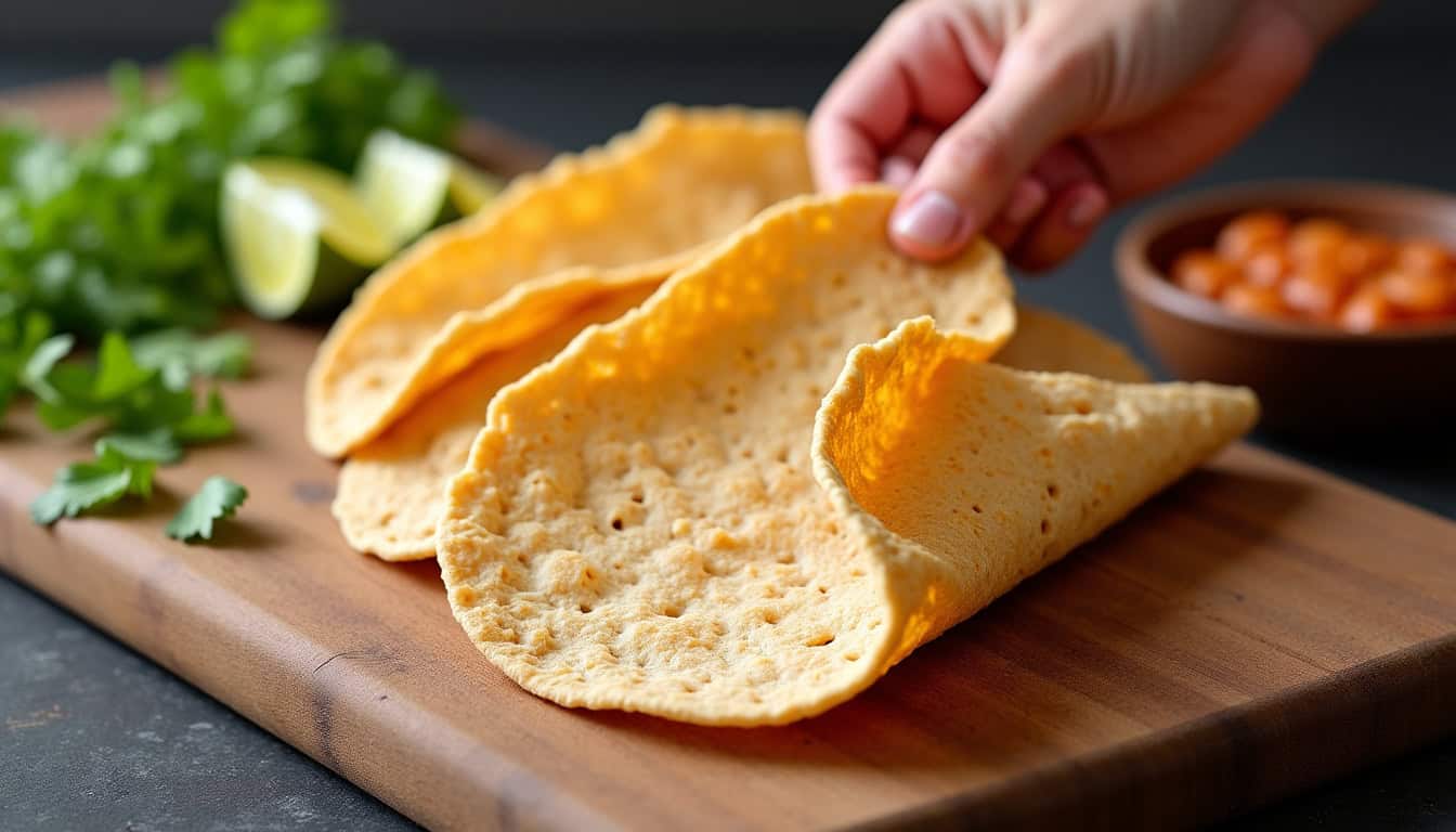 Sélection de tortillas de blé et de maïs pour la préparation de tacos