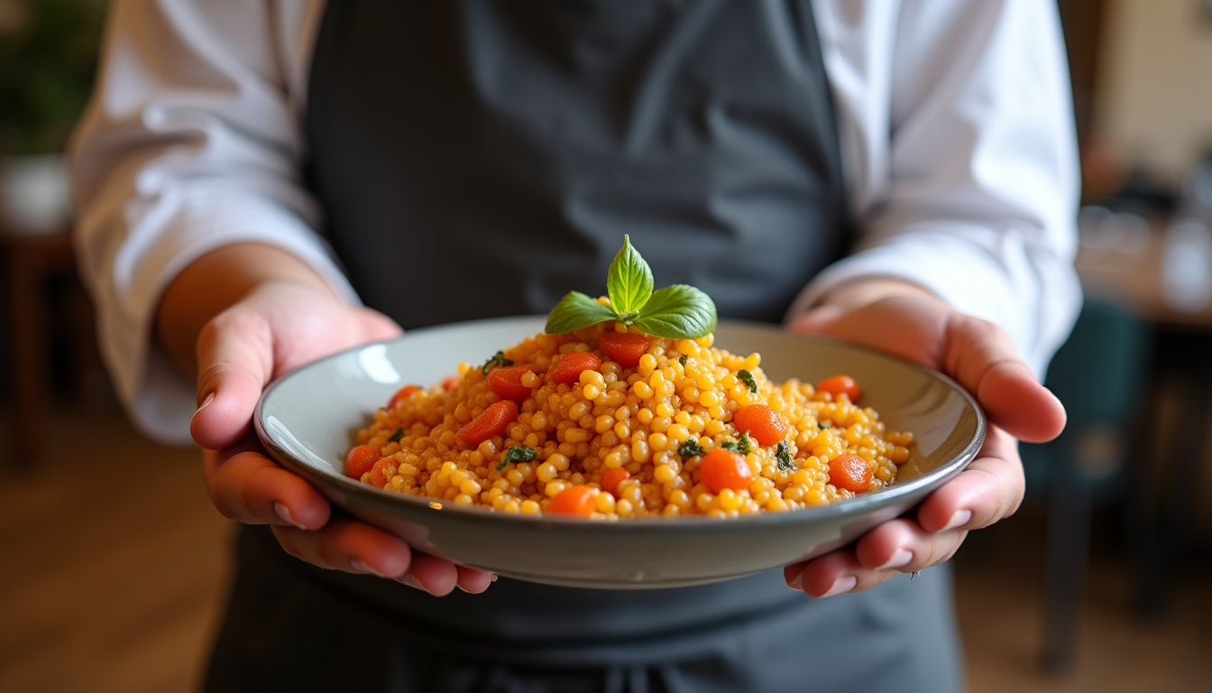 Plat de couscous et tajine servi dans un restaurant halal de Nice