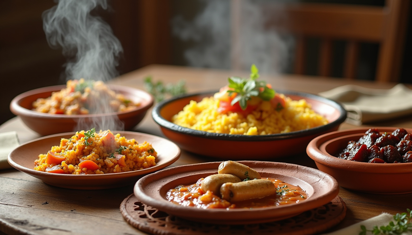 Assortiment de plats cuisinés proposés par le traiteur La Feuille des Aurès
