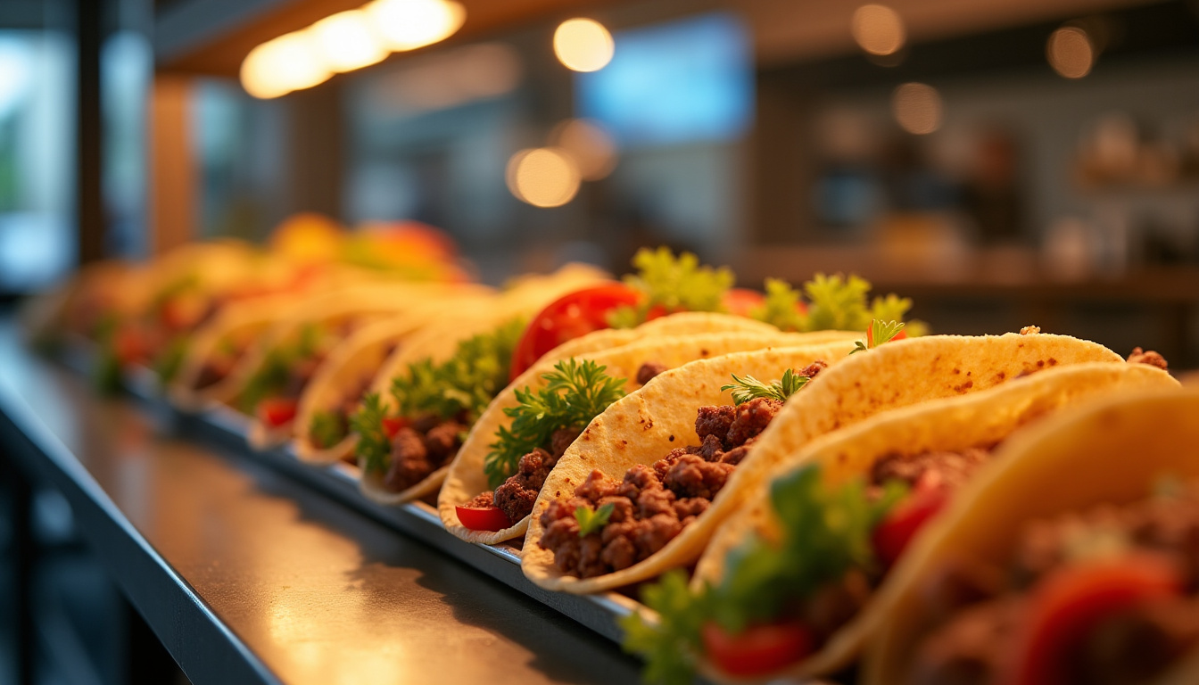 Vue du comptoir de Mac Keinzi à Toulon, avec des wraps et tacos visibles sur le présentoir