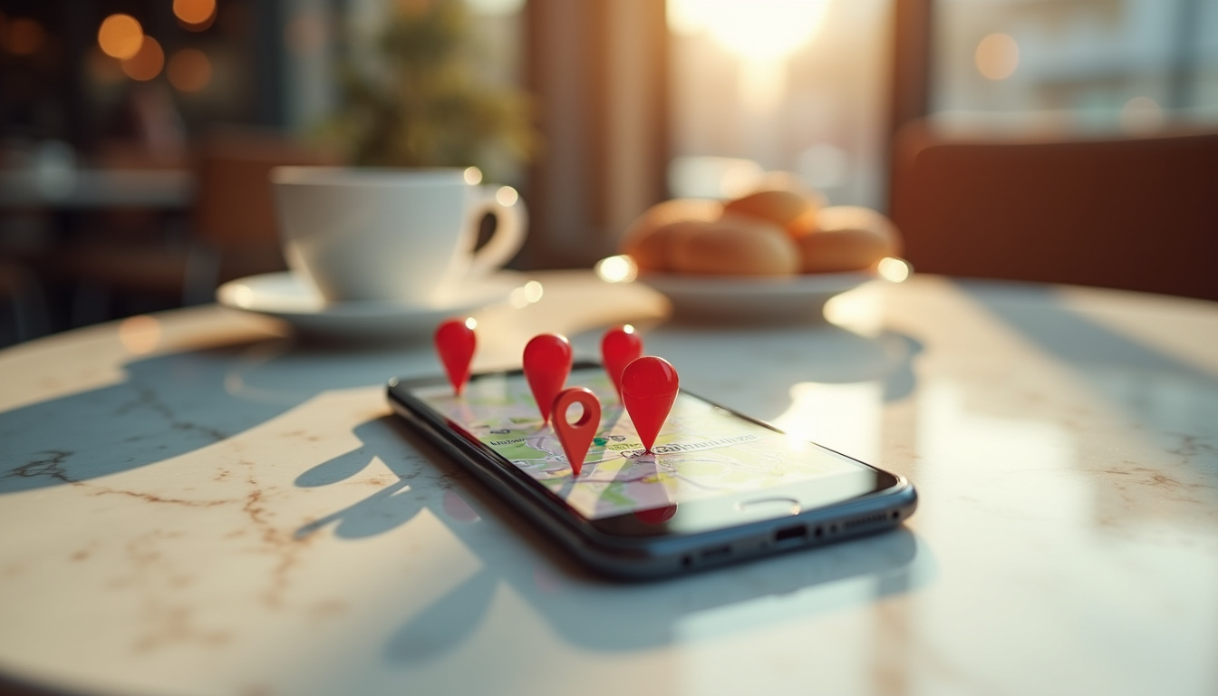 Carte interactive montrant des restaurants halal dans une ville