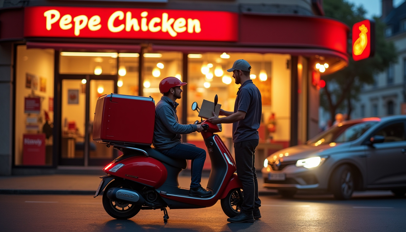 Commande en drive chez Pepe Chicken à Villemomble avec livreur et véhicule