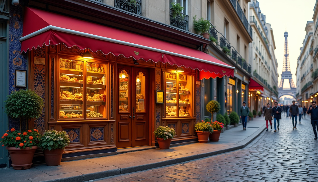 Façade de la boutique Noura Traiteur située à Paris au 1 place de Beyrouth