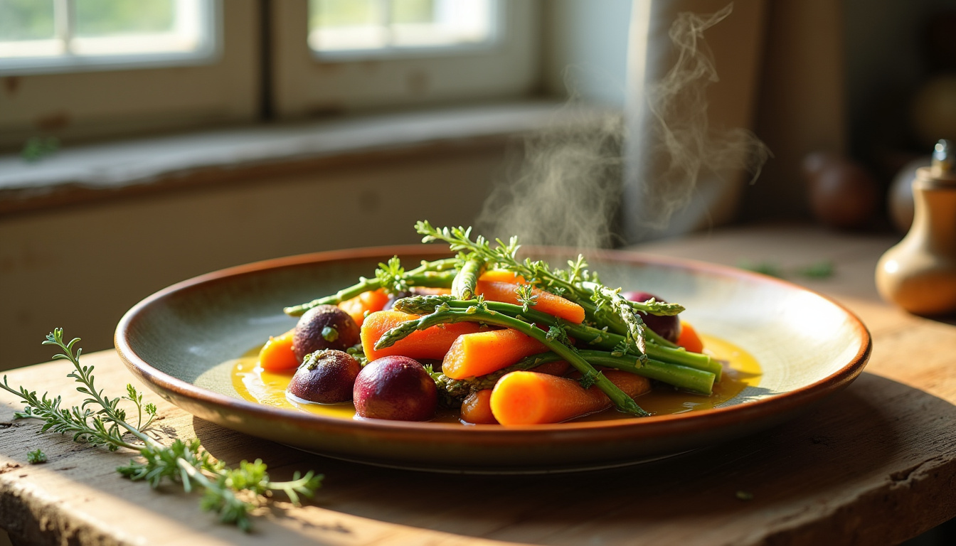 Plat du jour à base de légumes de saison préparé par La Fabuleuse Cantine